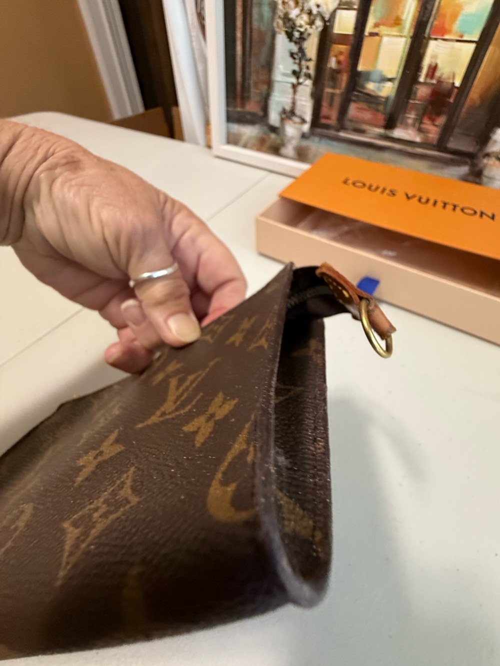 Louis Vuitton Monogram Canvas Pouch with Box in Brown - Picture 5 of 7